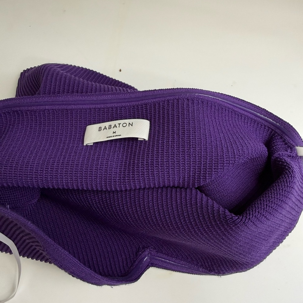 Babaton Purple Ribbed Crop Top size M - Picture 3 of 4